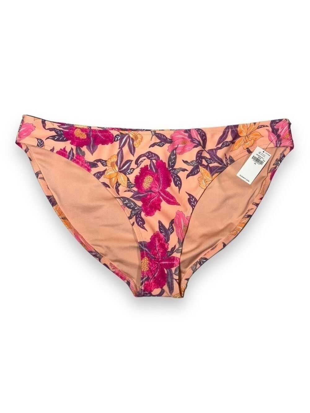 Old Navy Women’s Classic Midrise Bikini Bottom Peach Floral Size XL